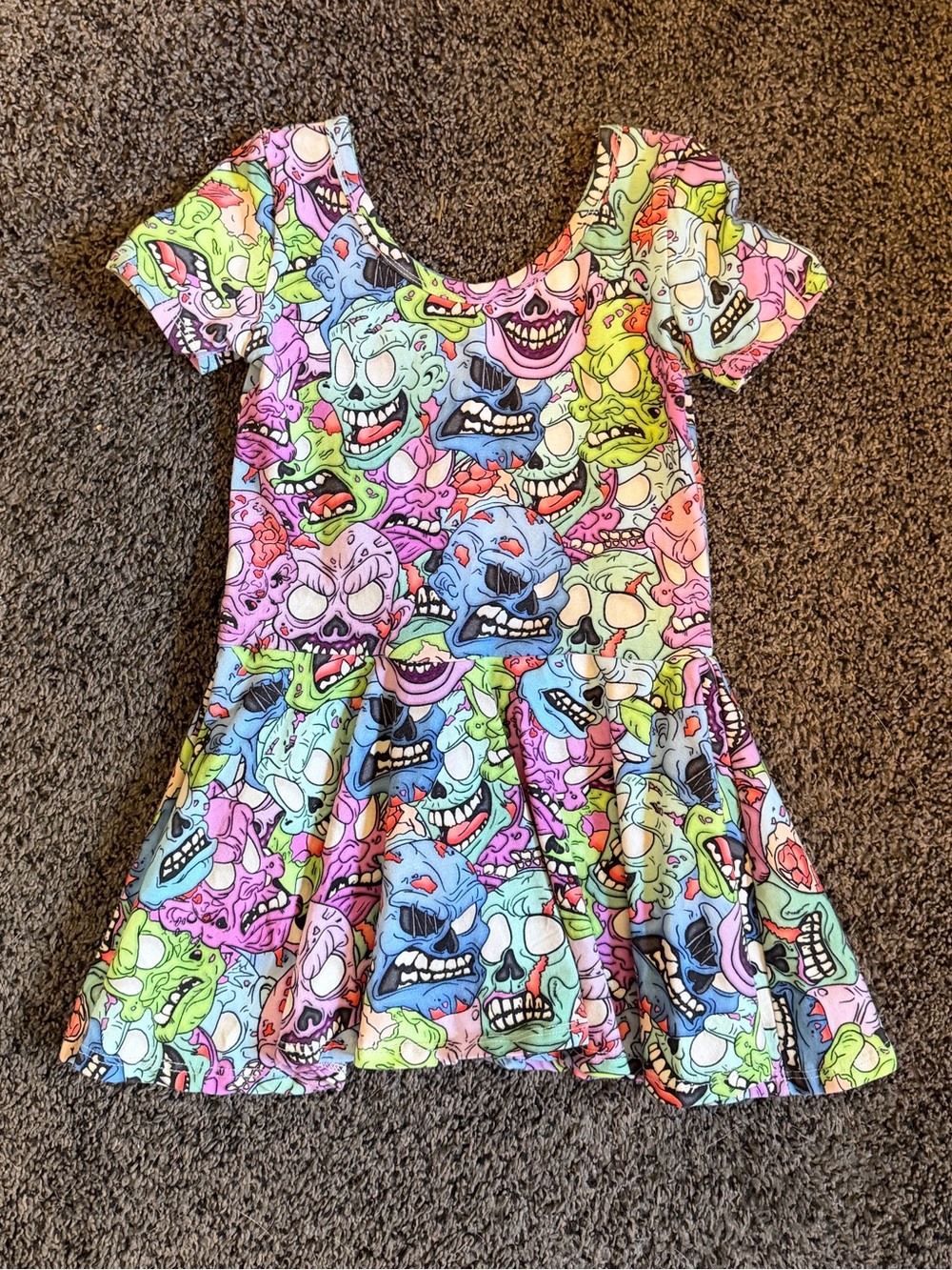 Wild Rich Kids skirted leo with Playful zombie Monster Print